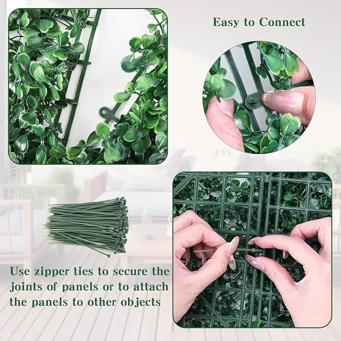 CEWOR 10"x10" Artificial Grass Wall Panels, UV Resistant & Anti-Fade Greenery