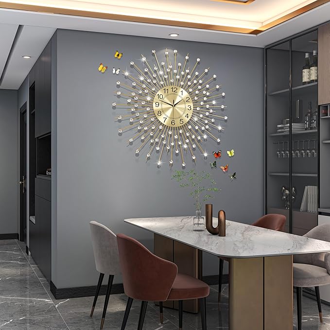 Extra Large Wall Clocks for Living Room Big Modern Wall Clock Silent Battery