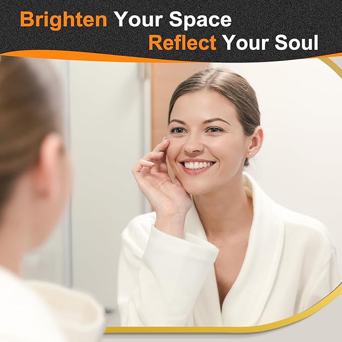 Bathroom Mirror for Wall, Metal Framed Vanity Mirror