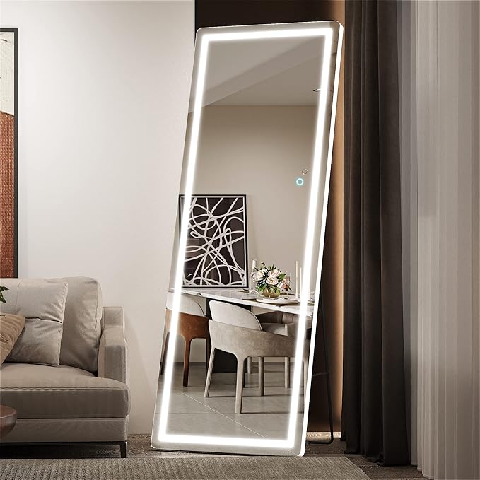 Hasipu Full Length Mirror with Lights, Full Body Dressing Standing, Hanging