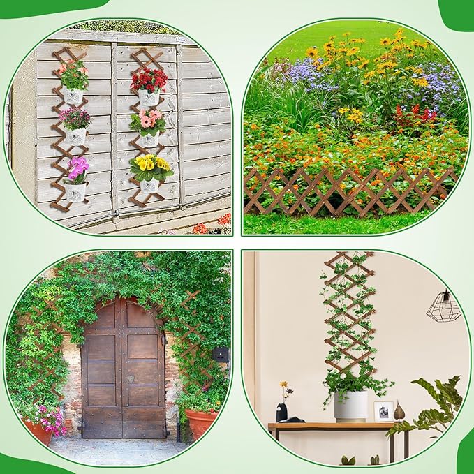2Packs 13x78in Expandable Wood Wall Trellis