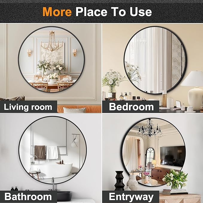 Black Bathroom Mirrors for Wall