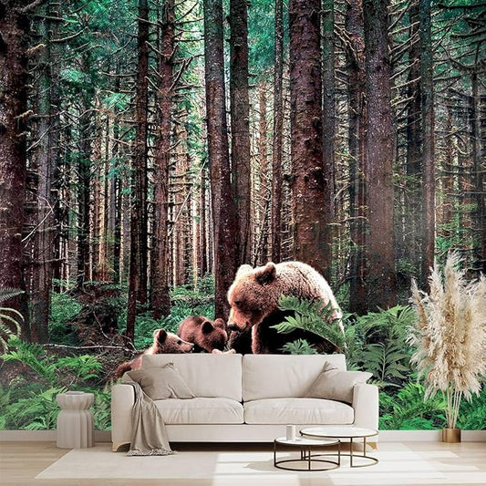 Forest Animals Bear wallpeper Kids Bedroom Woods wall Mural