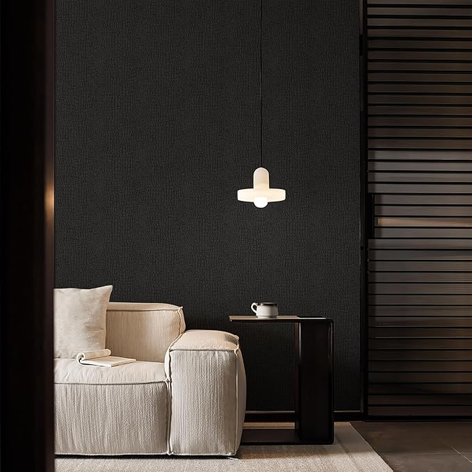 Fititem Black Peel and Stick Wallpaper 393inL 17.3inW Black Contact Paper