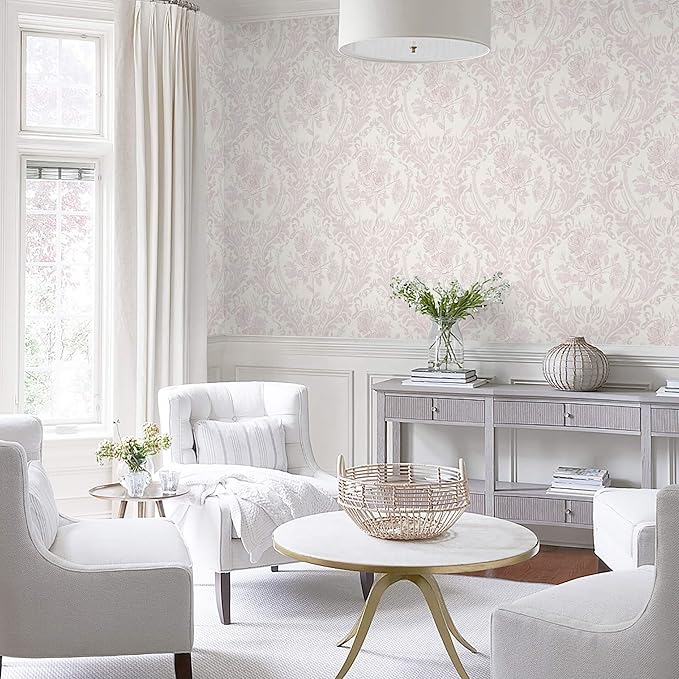 Ismoon Floral Peel and Stick Wallpaper Pink Contact Paper Boho Watercolor