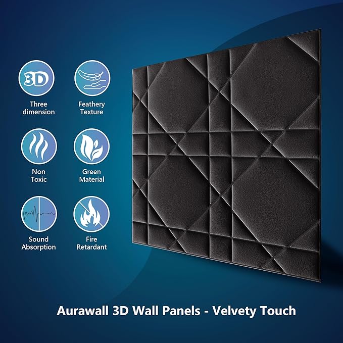 3D Wall Panels, Velvety Touch, Soundproof, Feathery Texture, Decorative Panels
