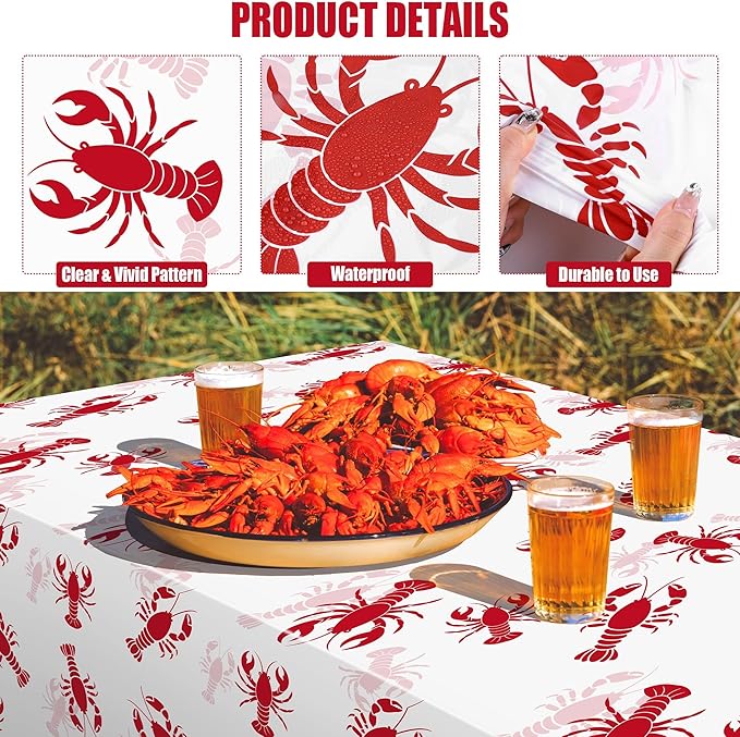 Kochorie 100 Ft x 54 Inch Crawfish Party Tablecloth Roll