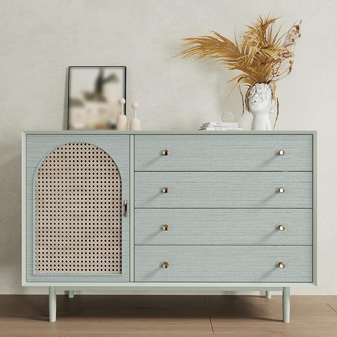 CRE8TIVE Large Size Mint Green Grasscloth Peel and Stick Wallpaper Textured