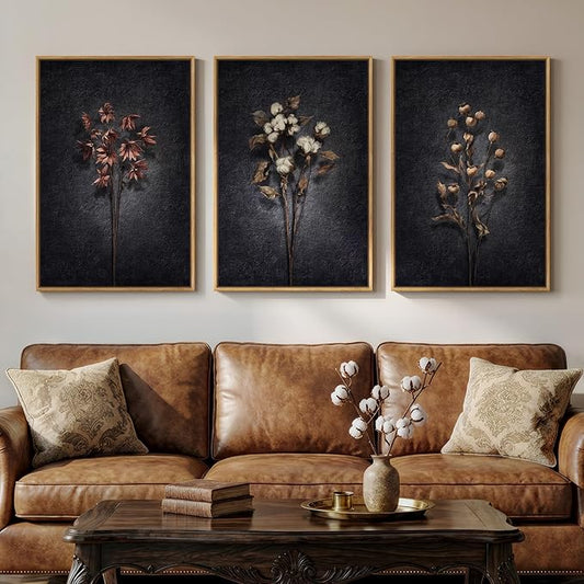 3 Piece Framed Vintage Botanical Wall Art