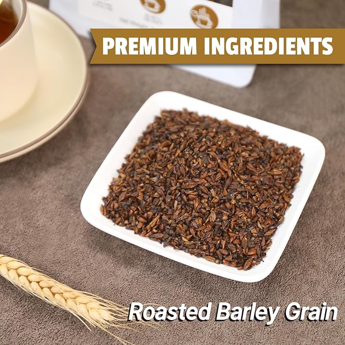 Jarteela - Barley Tea Bags - 4g x 60 Count - Premium Roasted Barley Grain - Natural Herbal Tea - Non-GMO - Caffeine-free - Support Overall Health