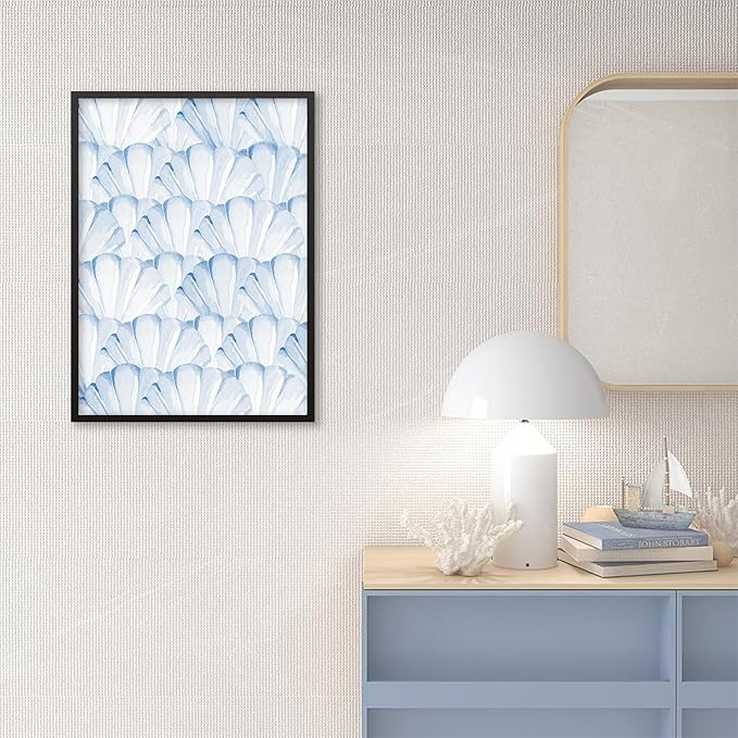 Light Blue Shell Poster Vintage Coastal Cowgirl Wall Art Modern Fashion Preppy