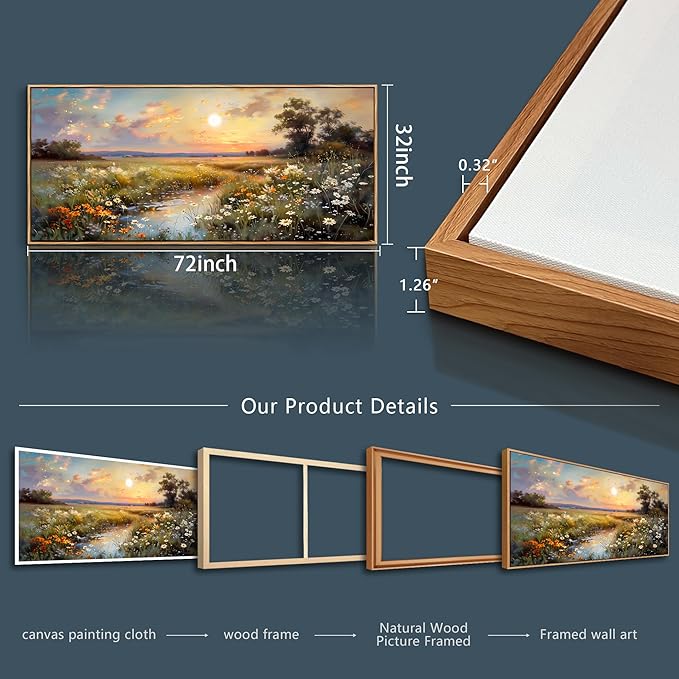 hyidecorart Large Framed Wall Art, Landscape Wall Art, Nature Wall Decor