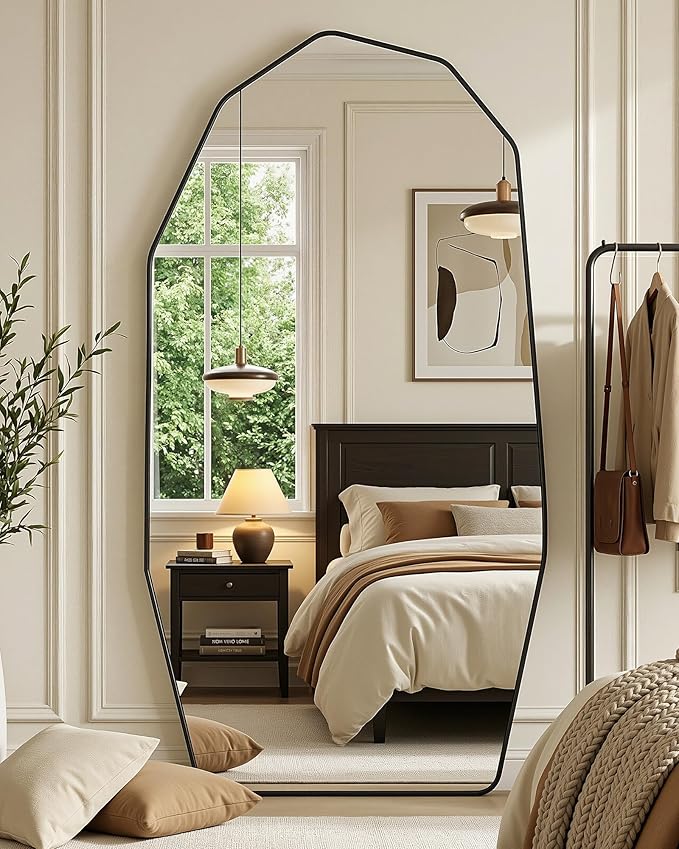 Antok Full Length Mirror, Free Standing Wall Mounted or Leaning Full Body Mirror