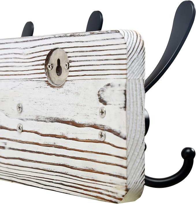 SKOLOO Rustic Wall Mounted Coat Rack, Wood Coat Rack Wall Mount
