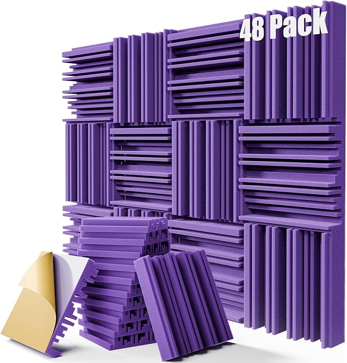 48 Pack Sound Proof Foam Panels, Decorative Soundproof Wall Panels Sound