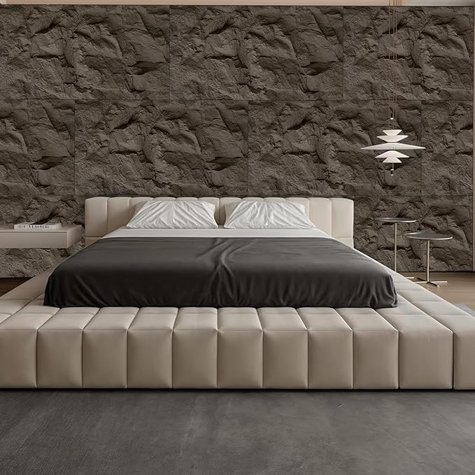3D Faux Stone Wall Panels, Lightweight & Waterproof Accent Marble Rock Skin