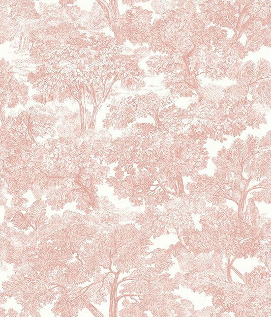 Chesapeake, Spinney Rose Toile Wallpaper, Pre-Pasted, 20.5-in x 33-ft