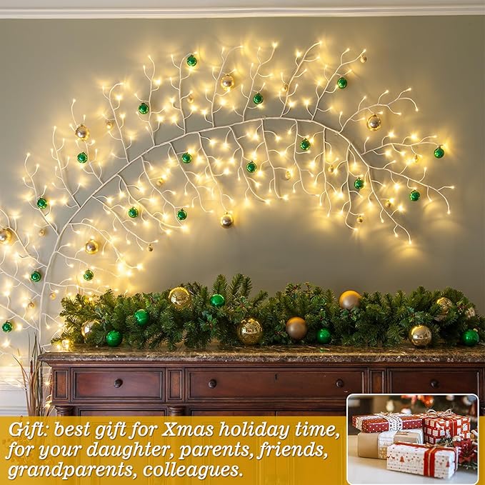 Willow Vine Lights with Remote for Wall: 7.5ft LED Enchanted Vines Lights DIY