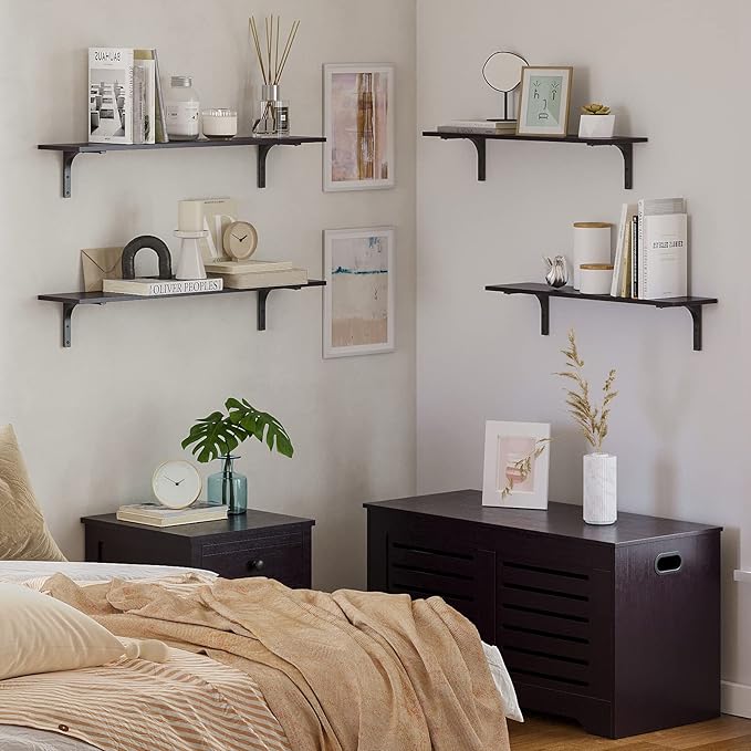 DINZI LVJ Long Wall Shelves, 23.6 Inch Wall Mounted Shelves Set of 2,