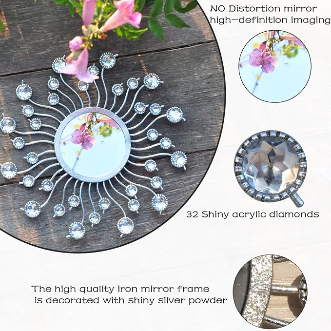 Mirror Wall Decor Metal Sun Mirror Home Decoration Wall Art Decorative Suitable