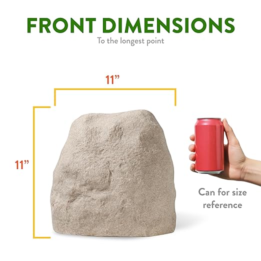 Small Fake Rock Cover 11” – Heavy Duty Fiberglass Landscape Rock for Sprinkler Valves & Utilities – Natural Sandstone