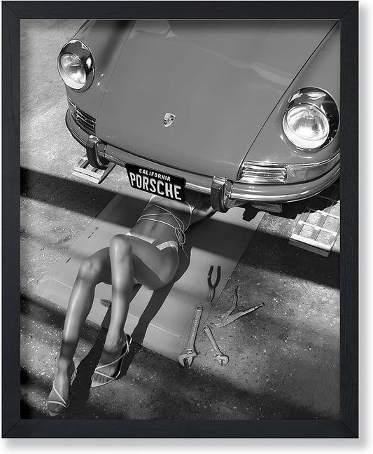 Poster Master Woman Under Classic Car Poster