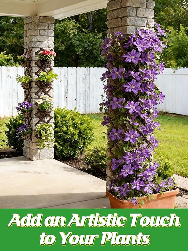 4Packs 13x78in Expandable Wood Wall Trellis