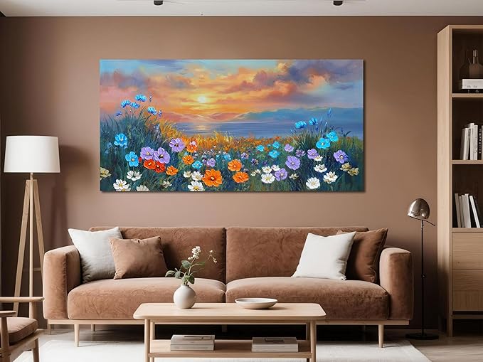 Ardemy Landscape Wall Art for Living Room Extra Large Wildflower Pictures Wall