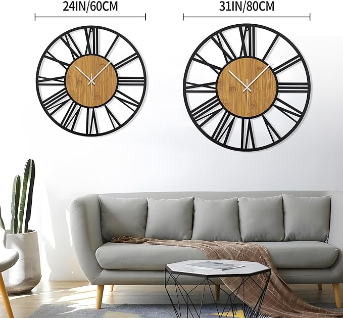 1st owned Wall Clocks for Living Room Decor, Round Silent Little Ticking