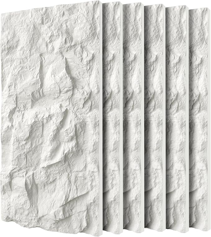3D Faux Stone Wall Panels, Lightweight & Waterproof Accent Marble Rock Skin