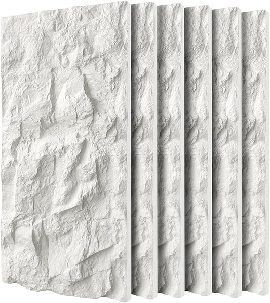 3D Faux Stone Wall Panels, Lightweight & Waterproof Accent Marble Rock Skin