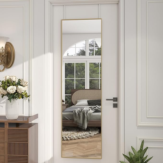 Full Length Door Mirror 14x48, Metal Frame