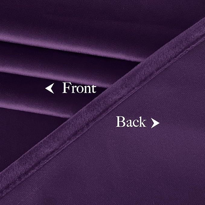 NICETOWN Purple Velvet Curtains 84 inches