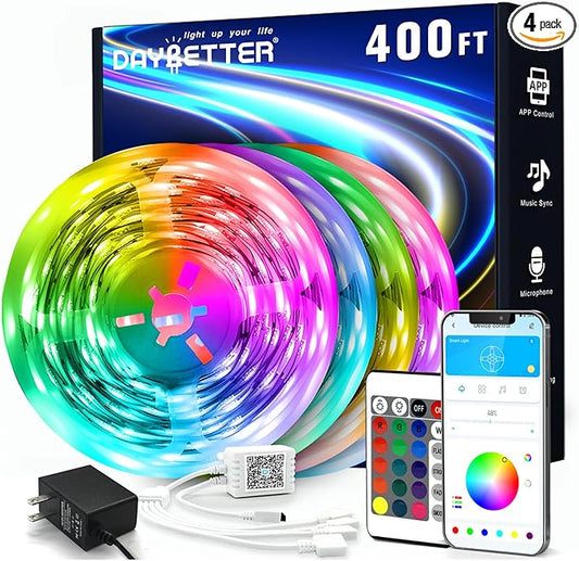 DAYBETTER Led Strip Lights 400 ft Color Changing Lights Strip