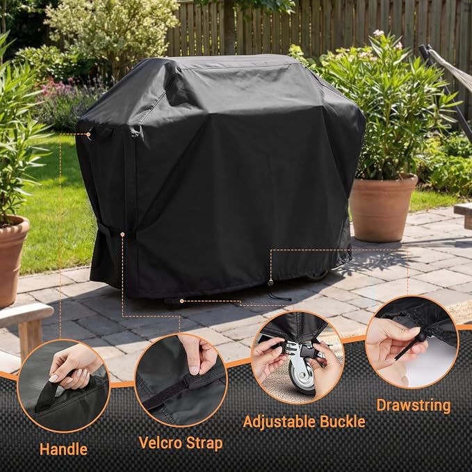 BBQ Grill Cover for Kitchenaid 4-Burner Gas Grill Models 720-0745, Waterproof 600D Outdoor Propane Barbecue Covers Smoker Covers- 56" L x 23" W x 48" H