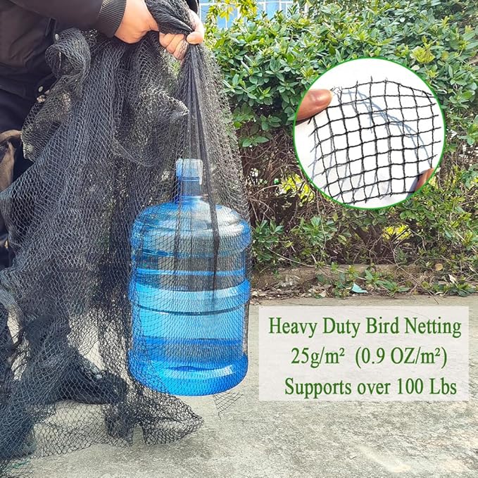 Bird Netting 10X30 FT, 1/2" Mesh, Strong Woven Garden Netting for Plants, Fruit Trees, Blueberry Bushes, Vegetables, Strawberry Protection, Against Bird, Deer, Squirres, Poultry, Small Animals