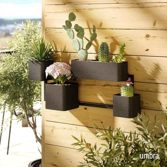 Umbra Cubiko Wall Planter with 4 Lightweight and Durable Pots