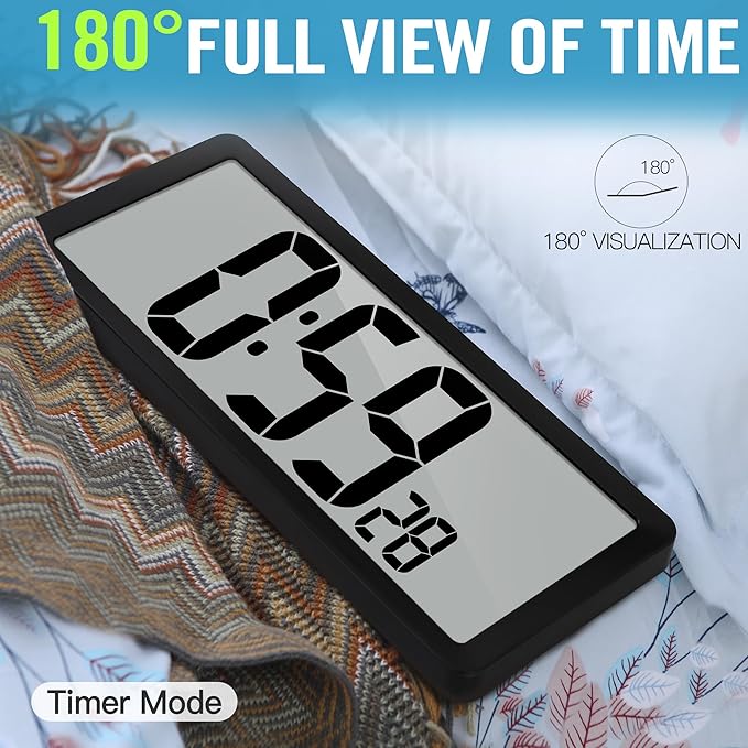 TXL 14.2"" Large Digital Wall Clock Battery Operated, Digital Clock Large