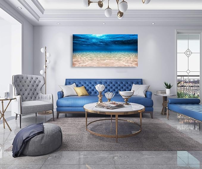S00775 Print Artwork Blue Ocean Sea Wall Art Canvas Prints Picture Seaview
