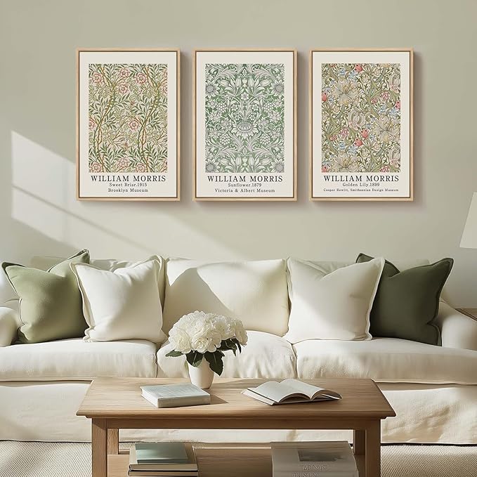 Framed William Morris Canvas Wall Art