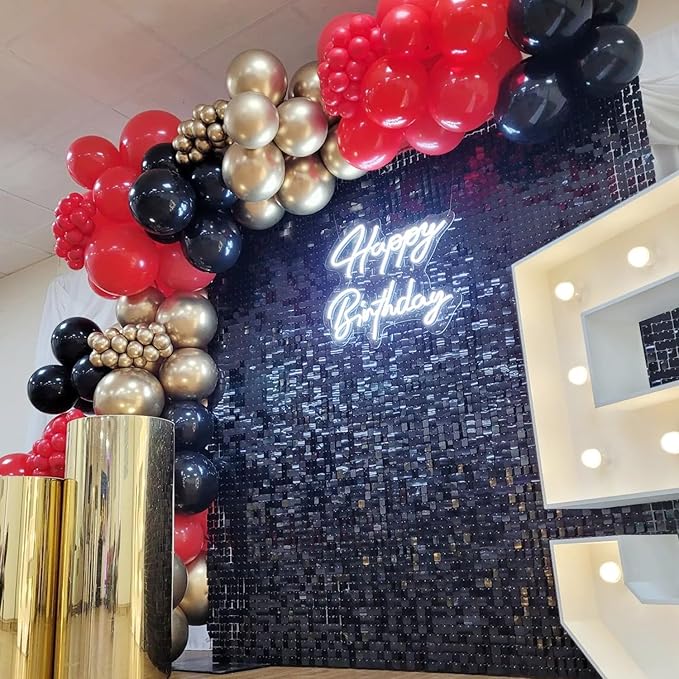 COKAOBE Black Shimmer Wall Backdrop, Photo Backdrops
