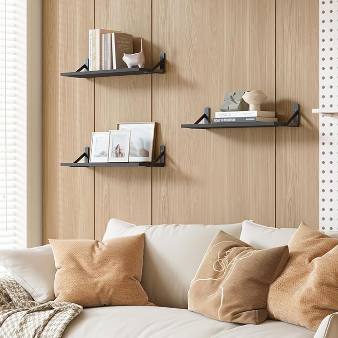 YGEOMER Wall Shelves for Bedroom, 16.5 Inch Floating Shelves for Wall, Shelves