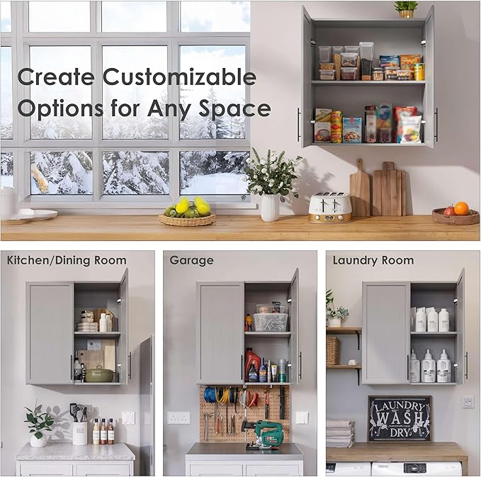 FIMELLO 30" Laundry Room Cabinets Wall Mounted, Wall Cabinets