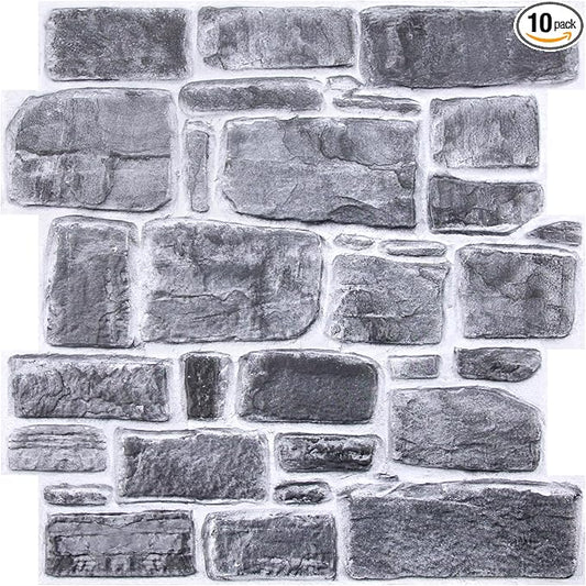 COMSTICKC 3D Faux Stone Wall Panel Peel and Stick Wall Tiles, Ultra-Light Thin