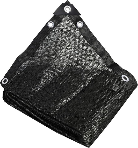 40% 20 ft X 30 ft Black Shade Cloth, Plant Cover Sun Block Screen Taped Edge with Grommets - for Outdoor Patio Tomatoes Barn Kennel Greenhouse