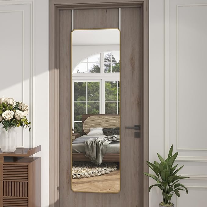 Full Length Door Mirror 14x48, Metal Frame