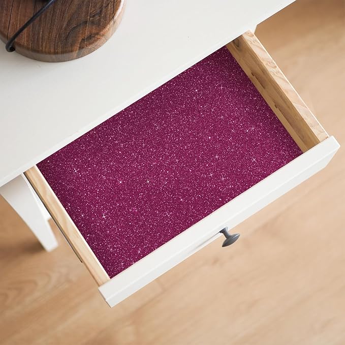 CRE8TIVE Deep Pink Glitter Wallpaper Border Peel and Stick Wall Border Stickers