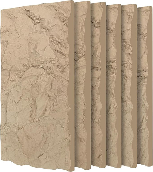 3D Faux Stone Wall Panels, Lightweight & Waterproof Accent Marble Rock Skin