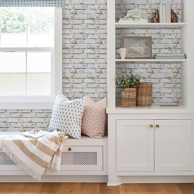 COMSTICKC 3D Faux Brick Wall Panels Peel and Stick, Small Size Self Adhesive