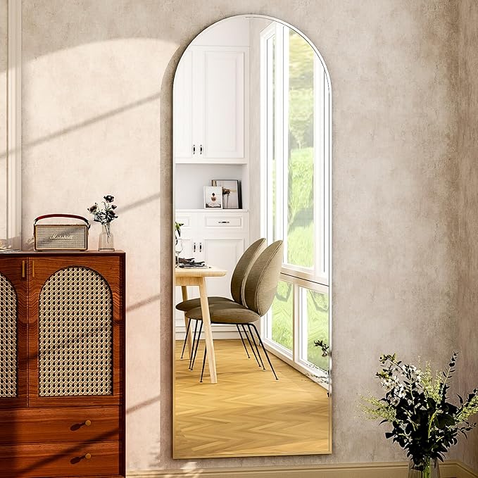HARRITPURE 64"x21" Arched Full Length Mirror Free Standing Floor Mirrors
